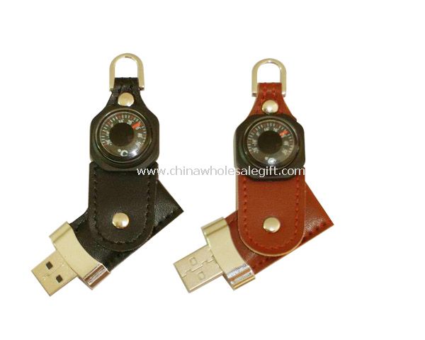 Leather Compass USB Flash Drive