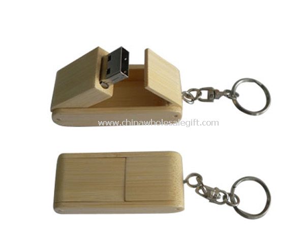 Wooden USB Flash Drive with Keychain