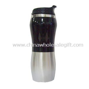stainless steel inner and plastic outer with screw lids Travel Mugs