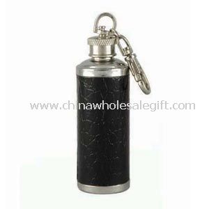 5OZ mini hip flask with leather