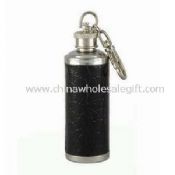 5OZ mini hip flask with leather images