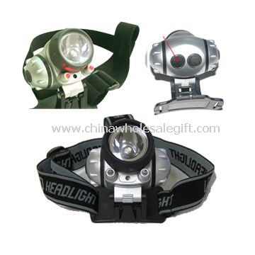 1pc 1W ditambah 2pcs merah LED Headlamp