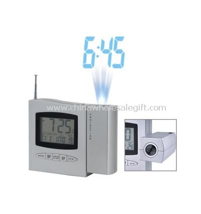 Projection clock with FM radio and wake up light