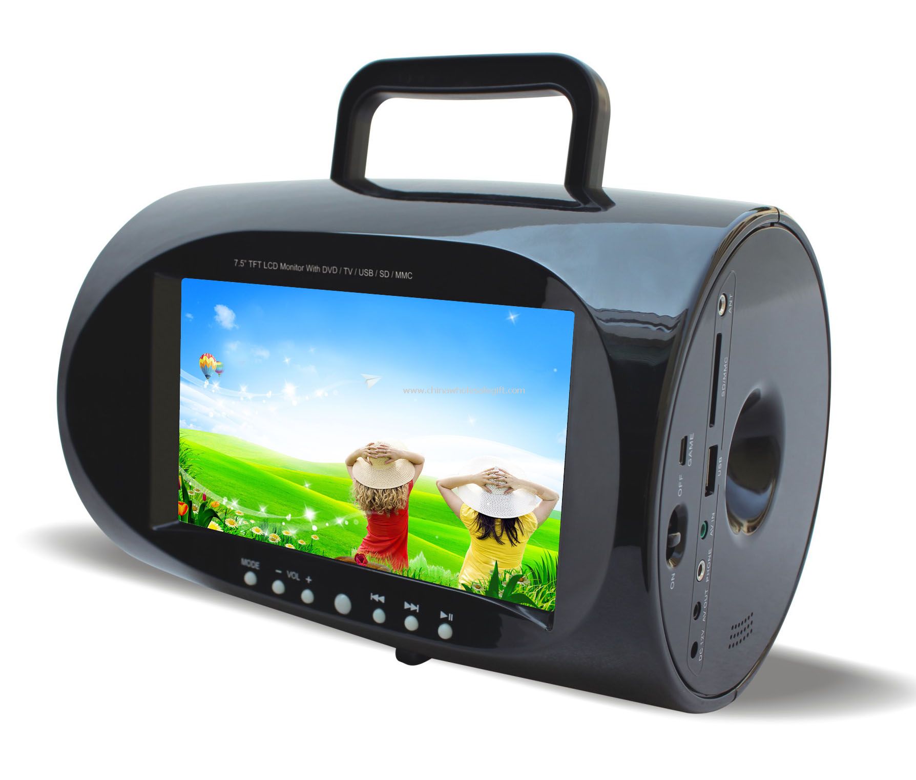 7 5 Inch Tft Monitor With Dvd Tv Usb Sd Mmc Portable Dvd Player