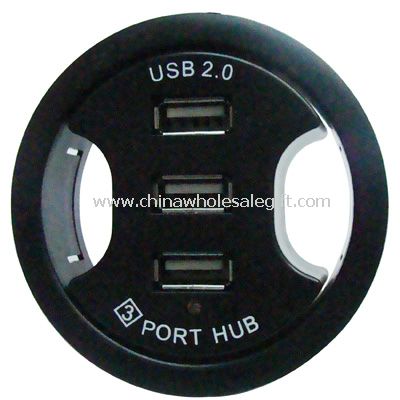 I-desk 3-Ports USB HUB med lyd passer 2.375 tommers hull