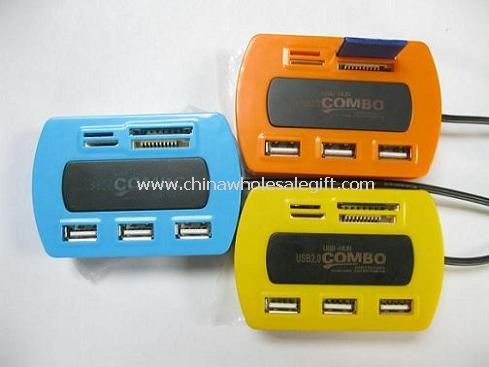 USB COMBO cu 3 Port HUB şi cititor de Card