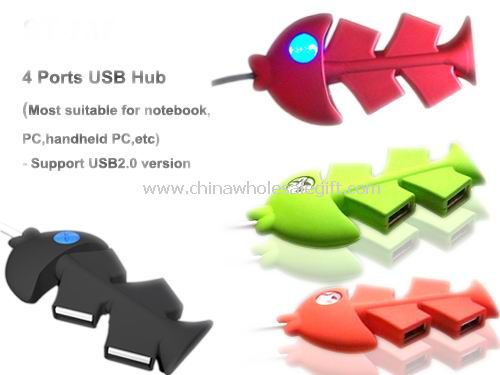 forme de 4 poissons de port USB Hub