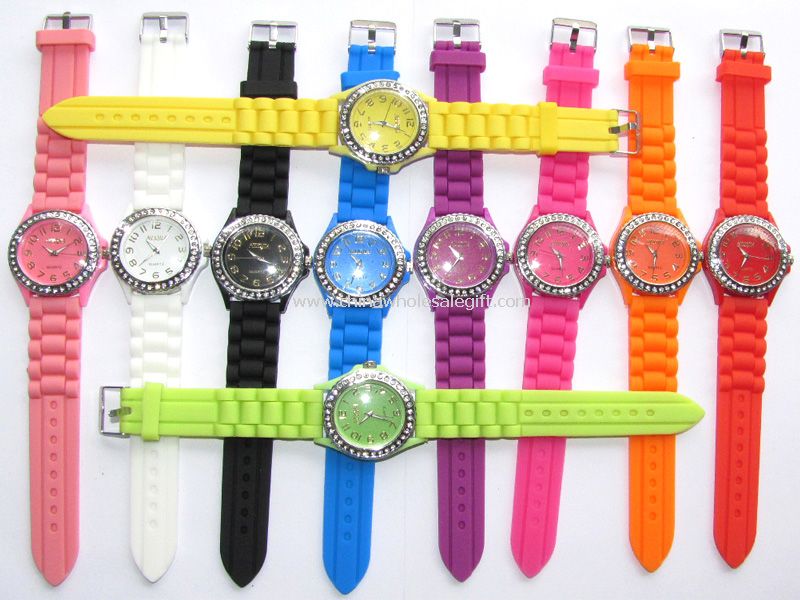 Diamond fashion silicon watch