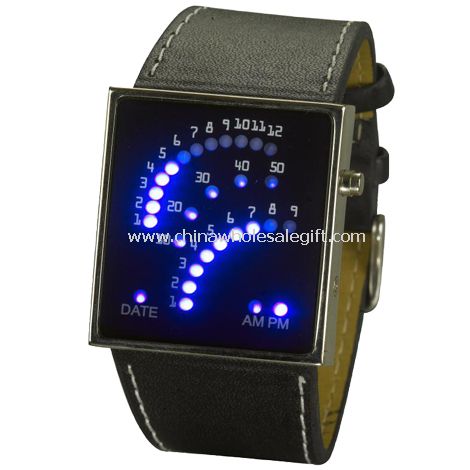 LED watch skórzany zespołu