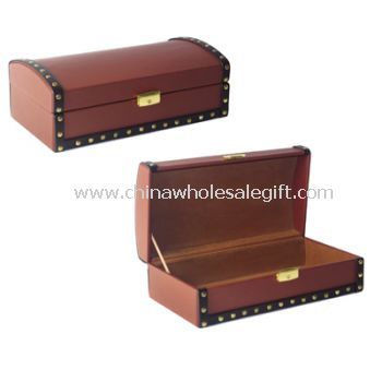 Round PU Leather Wine Box For One Wine Bottle