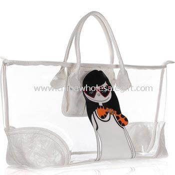 Stylish PVC Shopping Bag With Interior Pocket