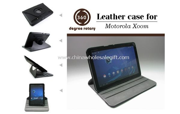 Leather Cases for Motorola Xoom 10.1-inch Tablet PC with Standing Function