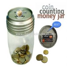 Gennemsigtig mønt tælle penge Jar images