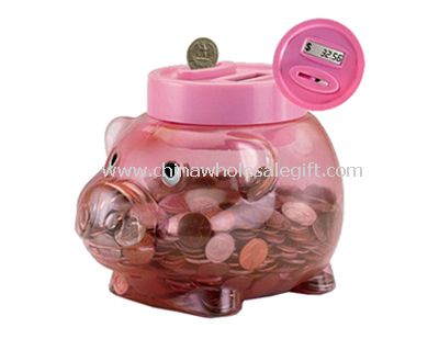 Forme de cochon tirelire comptage de monnaie