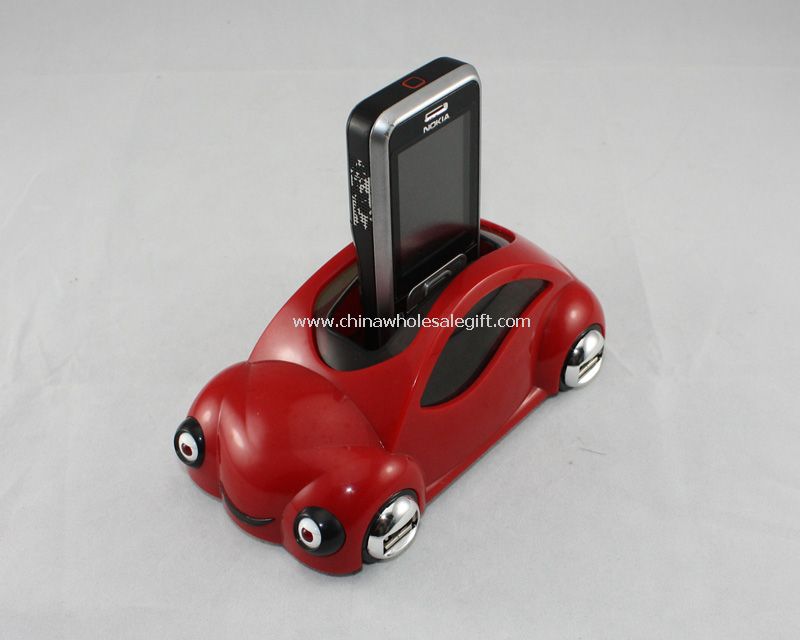 Autó alakú usb kerékagy-val mozgatható telefon tartó