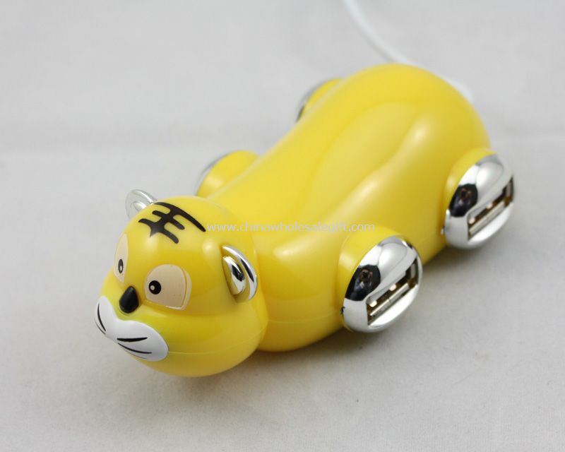 Міні тигр форму 4-портовий КОНЦЕНТРАТОР USB
