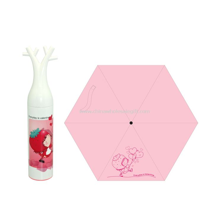 Розовая девушка дерево зонтик