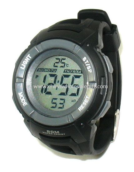 Digital watch with Thermometer