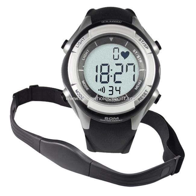 Nirkabel Heart Rate Monitor Watch dengan Jam Alarm