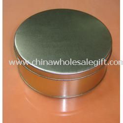 Silver Round Tin Box