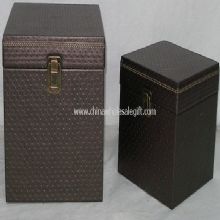Leather wooden box images