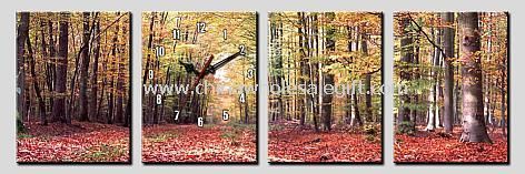 forest painting clock images