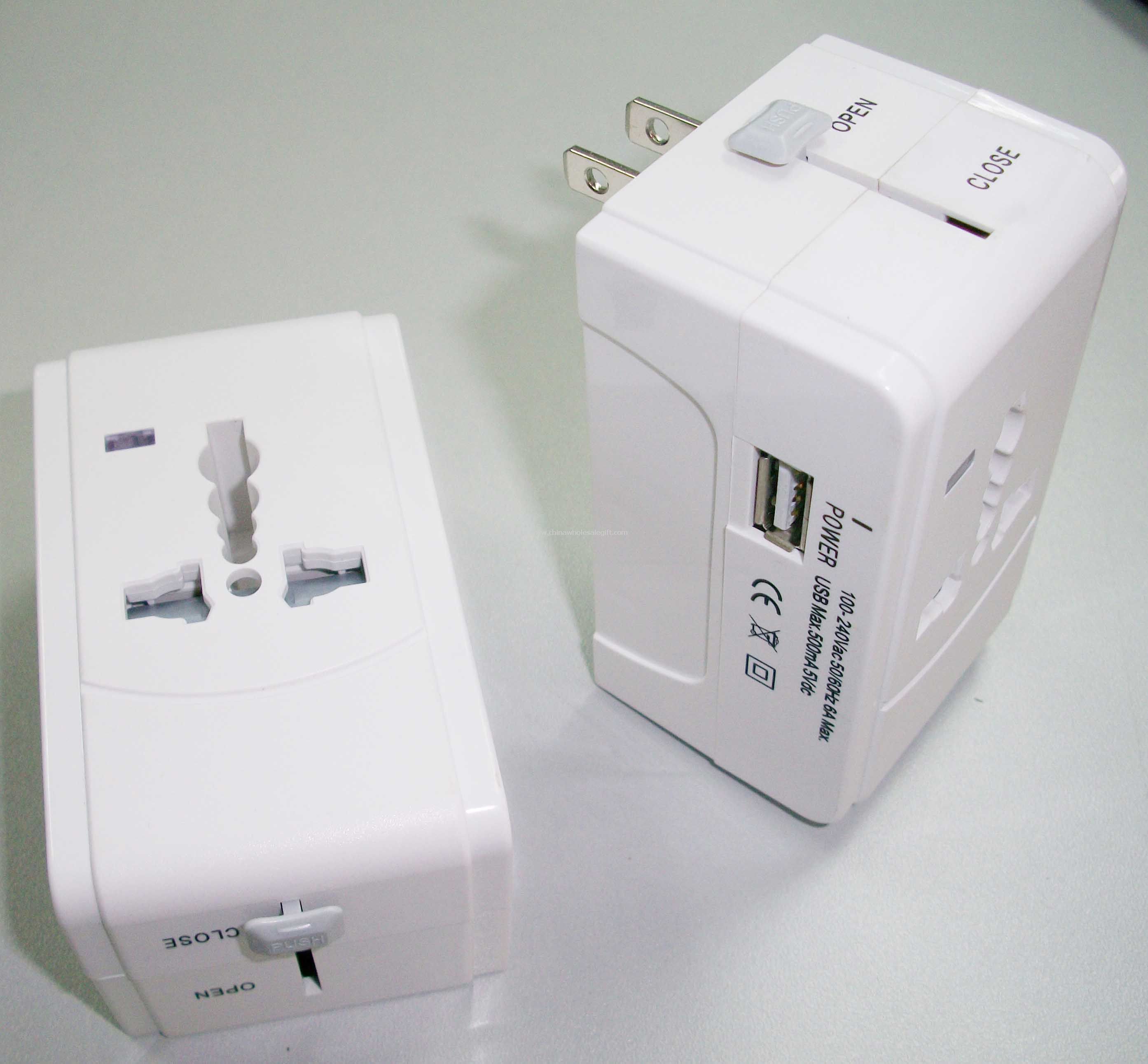 adaptador doble seguro con cargador USB