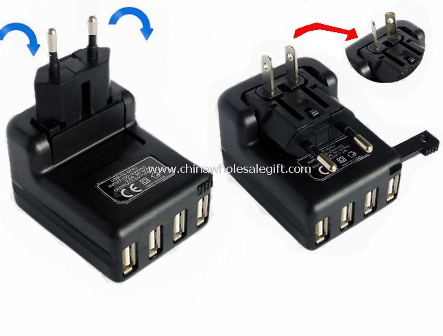 Cztery USB zmieniający uniwersalny adapter do wtyczki