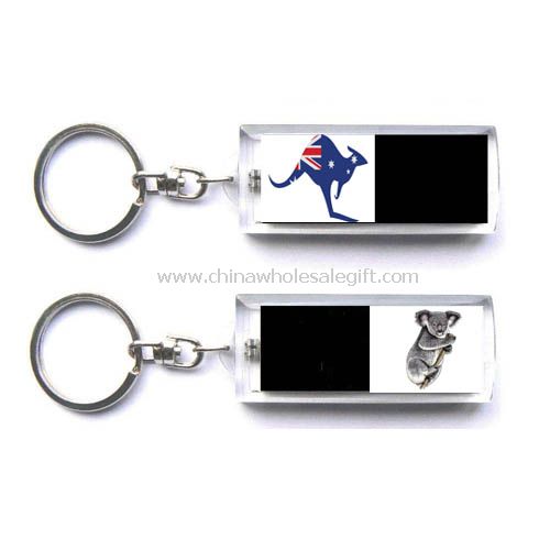 Solar two parts flashing keychain