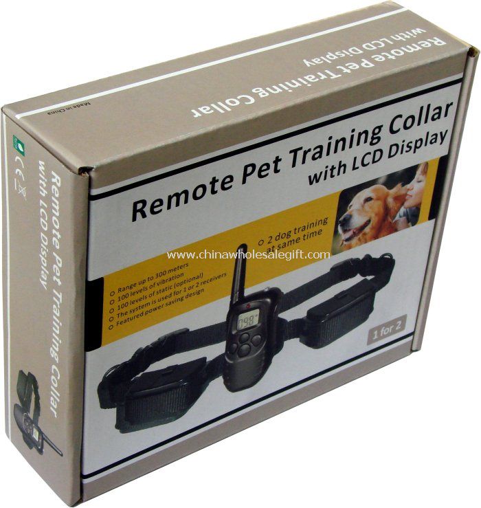 Remote control dog training LCD/VIBRATION / STATIC SHOCK collar / 2 DOG
