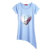Womens Cotton and Spandex Short Sleeve Printing T-shirt images
