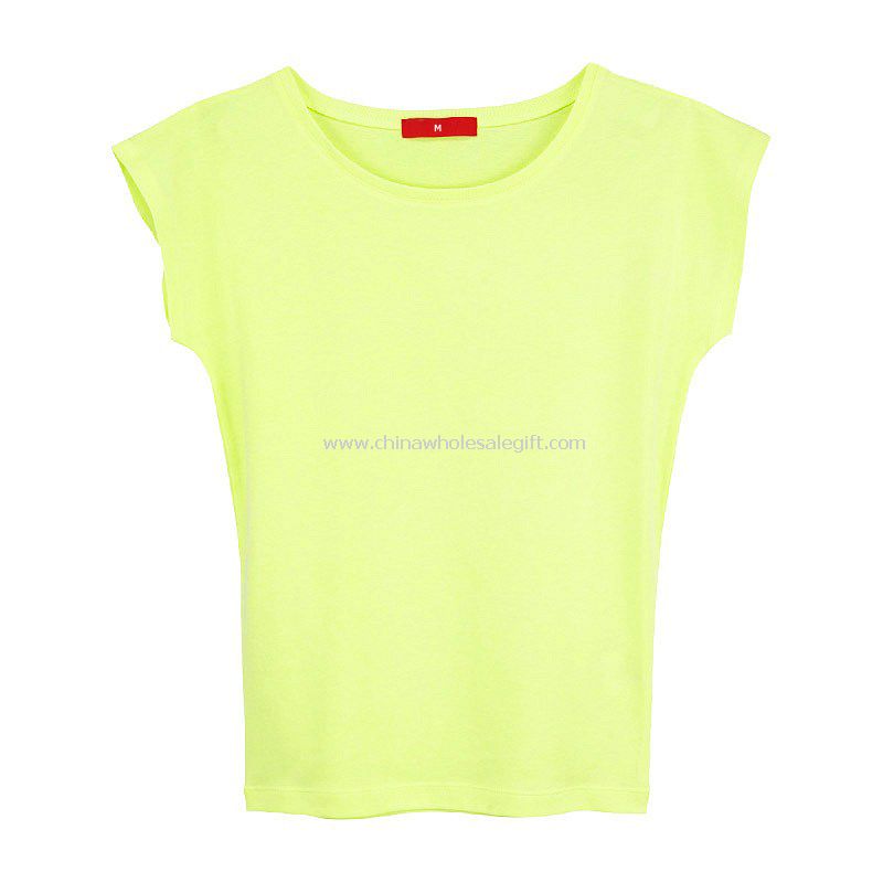 Womens Baumwolle Fledermaus-Flügel Sleeve Plain T-shirt