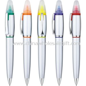 Silver barrel Hi-lighter ballpen