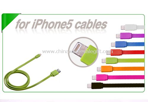 Coloré câble plat pour l'iPhone 5 avec le connecteur de l'éclairage