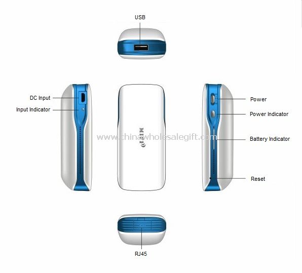 Mini kannettava 3G reitittimen Ethernet 5200mA Power Bank