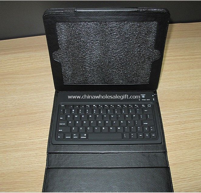 Bluetooth tastatur med lærveske for iPad2