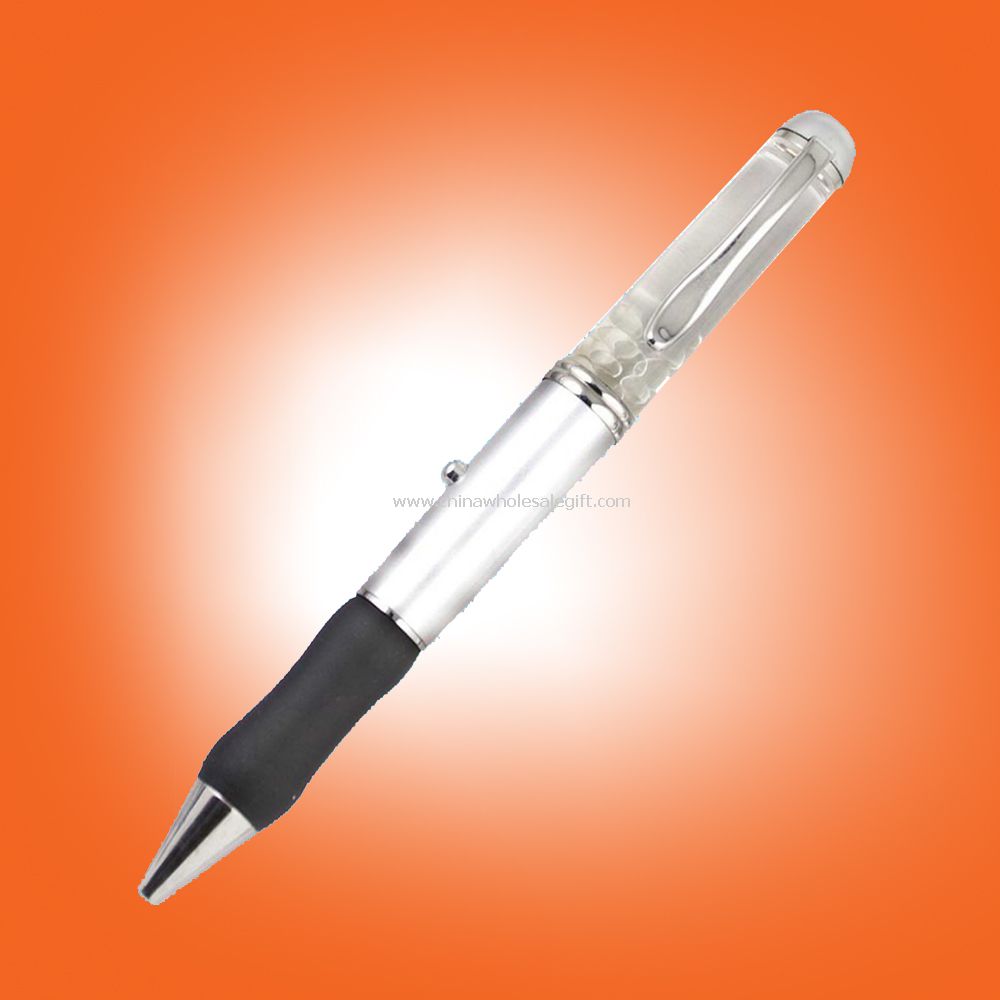 Metall flüssig Floater-Kugelschreiber mit LED-Licht