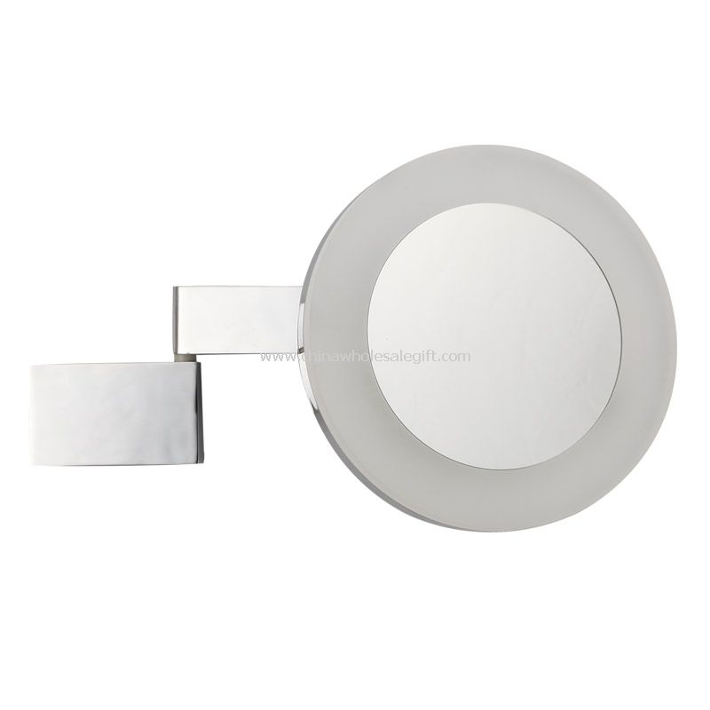 Acrylic wall mounted round mirror with led light