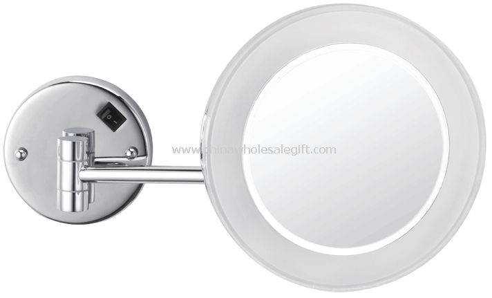 Acrylic wall mounted round mirror with led light
