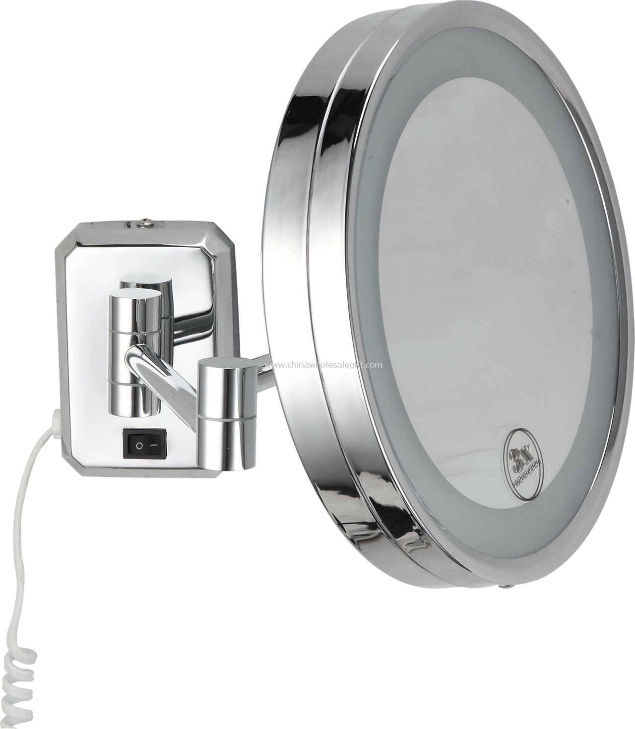 Wall mounted round mirror