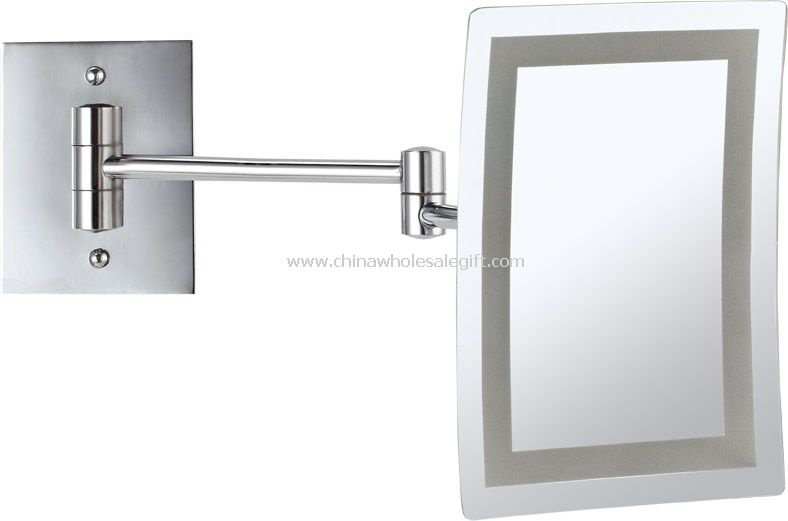 Wall mounted square mirror with led light