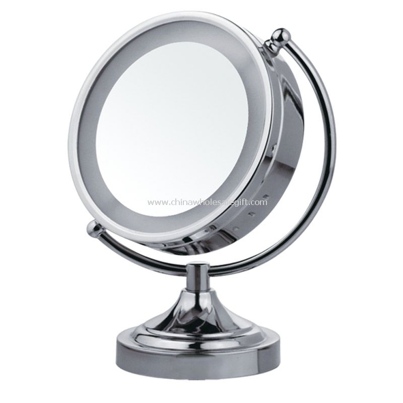 round mirror with led light