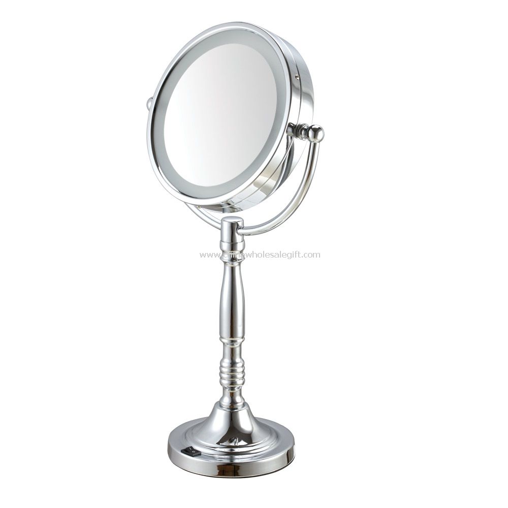 tabellen speil med led lys, dobbel side
