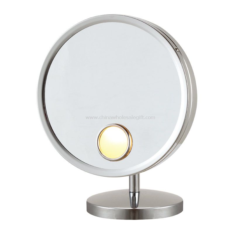 tabellinnstillingen runde speil med led lys