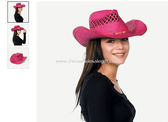 Chapeau Western tissé rose