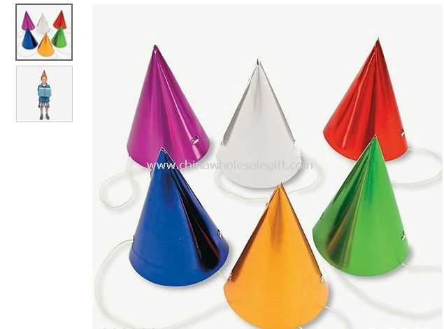 Metallic Cone Hats