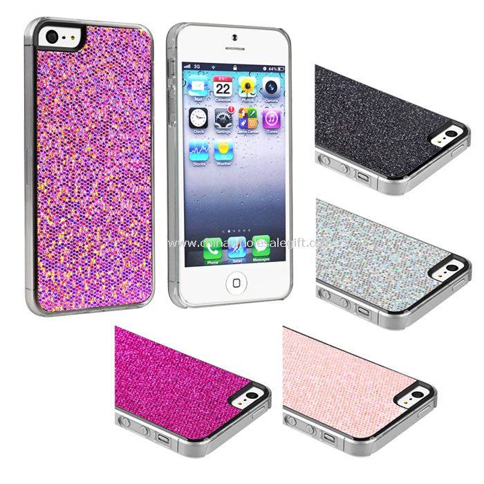 Bling Glitter diamante cromo duro caso para iPhone 5
