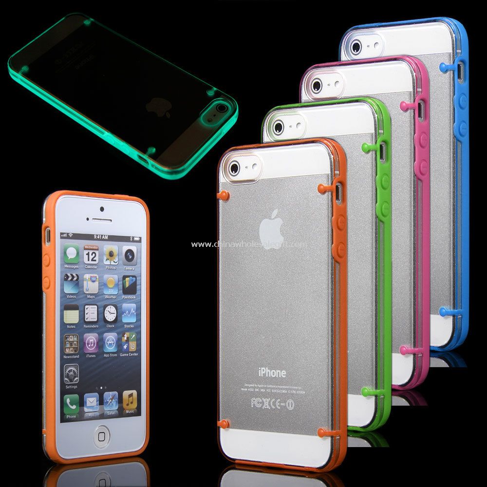 Chiaro trasparente luminoso stile caso per iPhone5