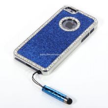 Glitter Bling Crystal Diamond Chrome hårt fall för iPhone5 med penna images