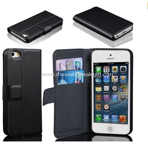 PU kulit dompet dengan slot kartu untuk iPhone5